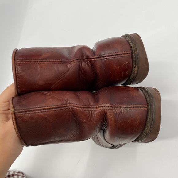L.L. Bean vintage leather sherpa lined zipper boots main image 8